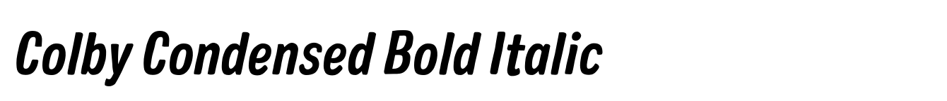 Colby Condensed Bold Italic